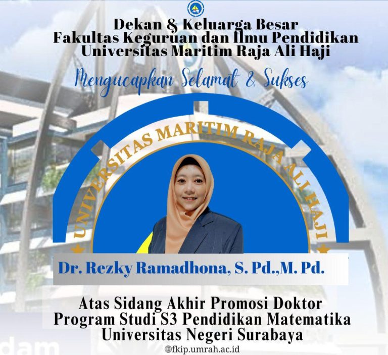 Ucapan Selamat dan Sukses Kepada Ibu Rezky Ramadhona Atas Ujian Promosi Doktor
